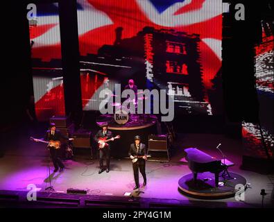 May 2, 2023, Virginia Beach, Virginia, USA: RAIN brings the Beatles music alive for the folks at the Sandler Center in Virginia Beach, Virginia 2 May 2023..Â© Jeff Moore (Credit Image: © Jeff Moore/ZUMA Press Wire) EDITORIAL USAGE ONLY! Not for Commercial USAGE! Stock Photo