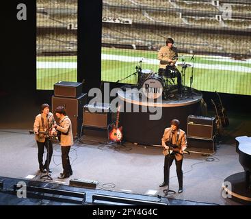 May 2, 2023, Virginia Beach, Virginia, USA: RAIN brings the Beatles music alive for the folks at the Sandler Center in Virginia Beach, Virginia 2 May 2023..Â© Jeff Moore (Credit Image: © Jeff Moore/ZUMA Press Wire) EDITORIAL USAGE ONLY! Not for Commercial USAGE! Stock Photo