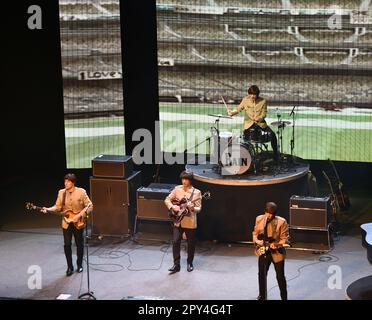 May 2, 2023, Virginia Beach, Virginia, USA: RAIN brings the Beatles music alive for the folks at the Sandler Center in Virginia Beach, Virginia 2 May 2023..Â© Jeff Moore (Credit Image: © Jeff Moore/ZUMA Press Wire) EDITORIAL USAGE ONLY! Not for Commercial USAGE! Stock Photo