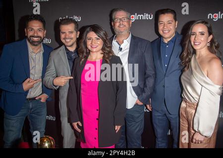 New York, New York, USA. 2nd May, 2023. (NEW) NGLmitu Streaming Platform Launch Event. May 02, 2023, New York, New York, USA: Ben DeJesus, John Lequizamo, Vanessa Vigil, David Chitel, Joe Bernard and Wendy Barba attend the NGLmitu Streaming Platform Launch Event at Ascent Lounge on May 2, 2023 in New York City. (Credit Image: © M10s/TheNEWS2 via ZUMA Press Wire) EDITORIAL USAGE ONLY! Not for Commercial USAGE! Credit: ZUMA Press, Inc./Alamy Live News Stock Photo