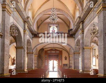 Interior view of the Iglesia del Sagrado Corazon church at Mexico Stock Photo