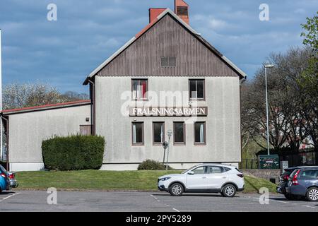 Gothenburg, Sweden - May 01 2022: Frälsningsarmen Salvation Army sign on the wall of a house Stock Photo