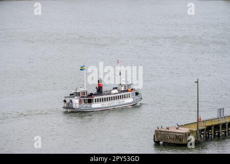 Gothenburg, Sweden - July 24 2022: Nya Varvet ferry cruising up the river Stock Photo