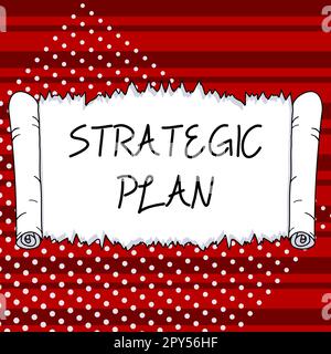 Conceptual caption Strategic Plan. Word Written on A process of defining strategy and making decisions Stock Photo