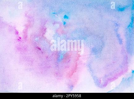 Watercolor Wet Background. Blue .Watercolor abstract background. Hand painted watercolor background. Watercolor wash. Abstract painting. Watercolor wash. Stock Photo