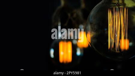 Vintage incandescent Edison type bulbs Stock Photo