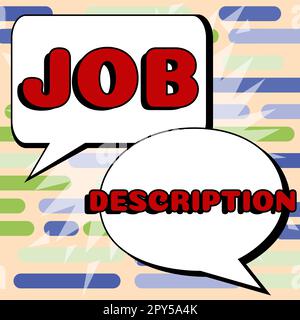 Text showing inspiration Job Description. Internet Concept A document that describes the responsibilities of a position Stock Photo
