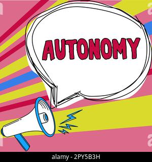 Hand writing sign Autonomy. Business showcase vehicle that can guide itself without human conduction Stock Photo