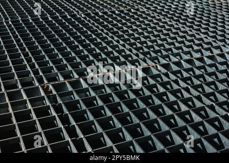 Closeup of heavy weight steel grating Stock Photo