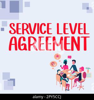 Writing displaying text Service Level Agreement. Word for changing the way you serve better your customers Stock Photo