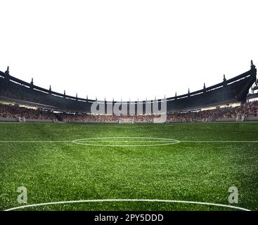 Modern football stadium ready to soccer match. 3d render Stock Photo