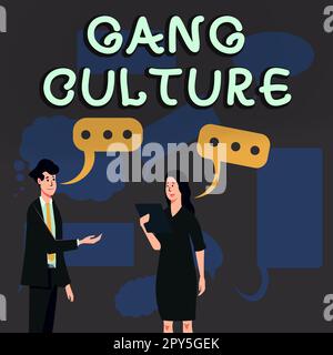 Text caption presenting Gang Culture. Concept meaning particular organization of criminals or group of gangsters that follow ones habits Stock Photo