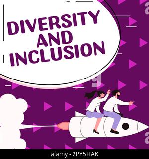 Hand writing sign Diversity And Inclusion. Word Written on range human difference includes race ethnicity gender Stock Photo