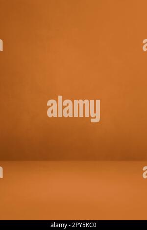 Empty orange brown concrete interior background Stock Photo