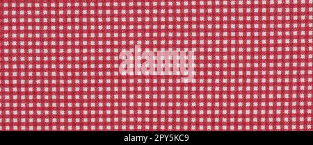 Red checkered tablecloth background texture. Horizontal banner Stock Photo