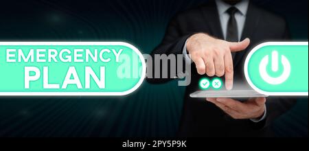 Text showing inspiration Emergency Plan. Business approach Procedures for response to major emergencies Be prepared Stock Photo