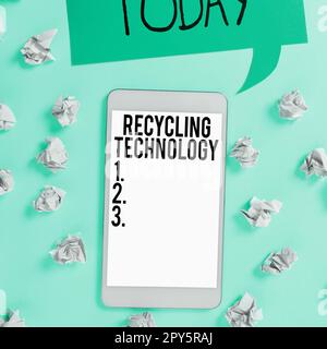 Conceptual display Recycling Technology. Word for the methods for reducing solid waste materials Stock Photo