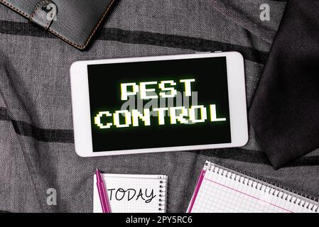 Writing displaying text Pest Control. Word for Killing destructive insects that attacks crops and livestock Stock Photo