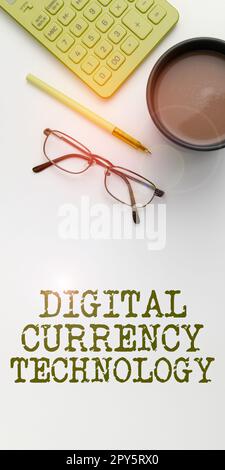Conceptual display Digital Currency Technology. Concept meaning Cryptocurrency legal terms Block chain Stock Photo