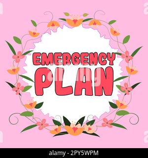 Text caption presenting Emergency Plan. Business approach Procedures for response to major emergencies Be prepared Stock Photo