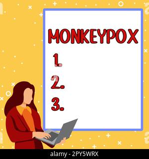 Text showing inspiration Monkeypox. Word Written on poxvirus of Africa caused by chiefly in wild rodents and primates Stock Photo