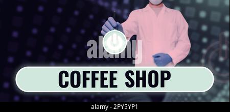 Writing displaying text Coffee Shop. Conceptual photo small informal restaurant serving coffee and light refreshments Stock Photo