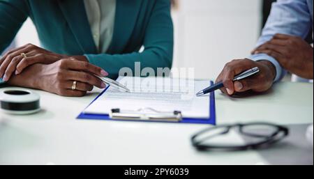 Lawyer Contract Mediation And Review Stock Photo