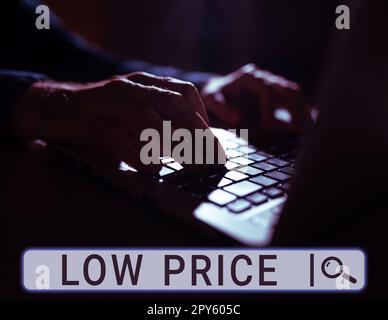 Text showing inspiration Low Price. Concept meaning Price are the lowest in relation to other things of same kind Stock Photo