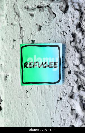 Inspiration showing sign Refugee. Word for refer to movements of large groups of displaced people Stock Photo