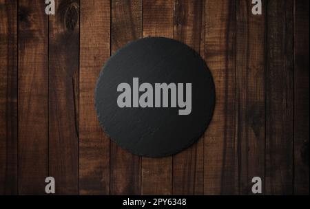 Round slate plate Stock Photo