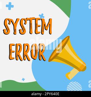 Handwriting text System Error. Word Written on Technological failure ...