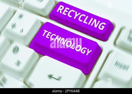 Writing displaying text Recycling Technology. Business approach the methods for reducing solid waste materials Stock Photo