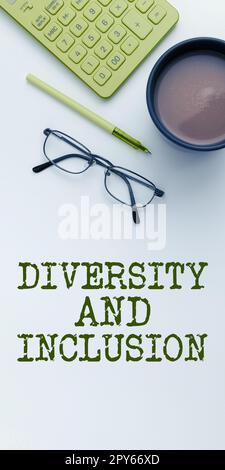 Writing displaying text Diversity And Inclusion. Word for range human difference includes race ethnicity gender Stock Photo