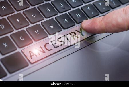 Inspiration showing sign Ancestry. Business concept the history or developmental process of a phenomenon object idea or style Stock Photo