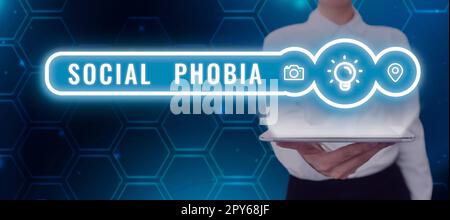 Conceptual display Social Phobia. Business idea overwhelming fear of social situations that are distressing Stock Photo