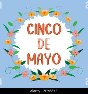 Text caption presenting Cinco De Mayo. Conceptual photo Mexican-American celebration held on May 5 Stock Photo