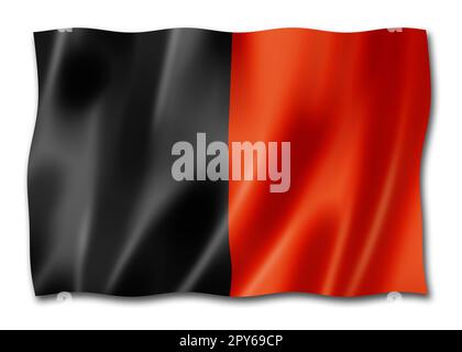 Aosta Valley region flag, Italy waving banner collection. 3D illustration Stock Photo