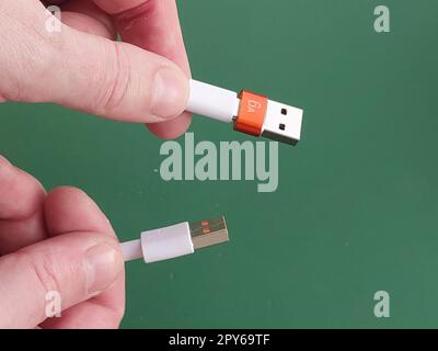 Computer connections and smartphone gadgets Stock Photo