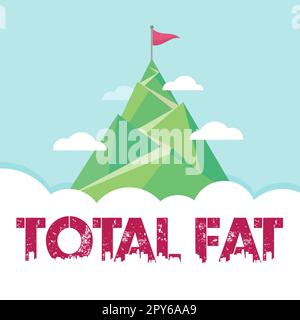 Text sign showing Total Fat. Internet Concept combined value of the different types of fat shown at the label Stock Photo