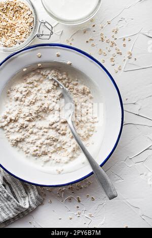 Oatmeal plate Stock Photo