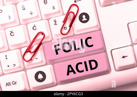 Writing displaying text Folic Acid. Internet Concept Vitamin required for normal production of red blood cells Stock Photo