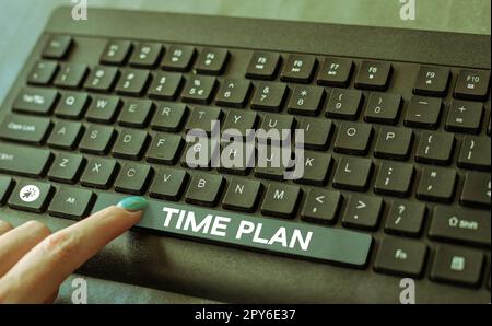 Text showing inspiration Time Plan. Internet Concept a system for paying for goods by installments or in regular manner Stock Photo