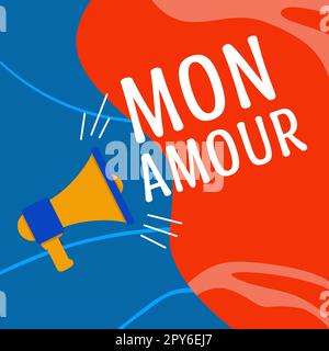 Conceptual caption Mon Amour. Business overview French name of lover Happy  Valentines Day Stock Photo - Alamy