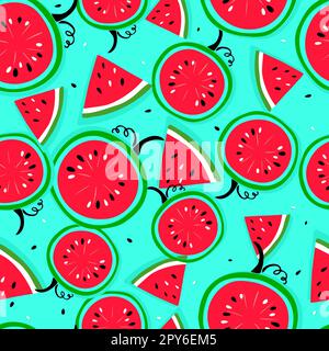 Juicy seamless watermelon slice Stock Vector