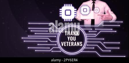 Handwriting text Thank You Veterans. Business showcase Expression of Gratitude Greetings of Appreciation Stock Photo