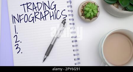 Writing displaying text Trading Infographics. Word Written on visual representation of trade information or data Stock Photo