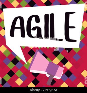 Conceptual caption Agile. Word for particular approach to project management that is utilized in software Stock Photo