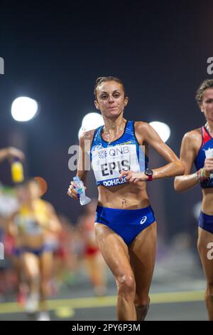 Giovanna EPIS participating in the Doha 2019 World Athletics Championships Marathon. Stock Photo