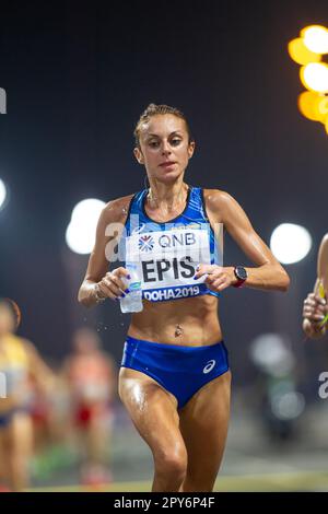 Giovanna EPIS participating in the Doha 2019 World Athletics Championships Marathon. Stock Photo