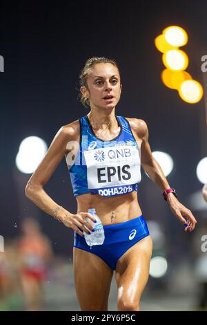 Giovanna EPIS participating in the Doha 2019 World Athletics Championships Marathon. Stock Photo